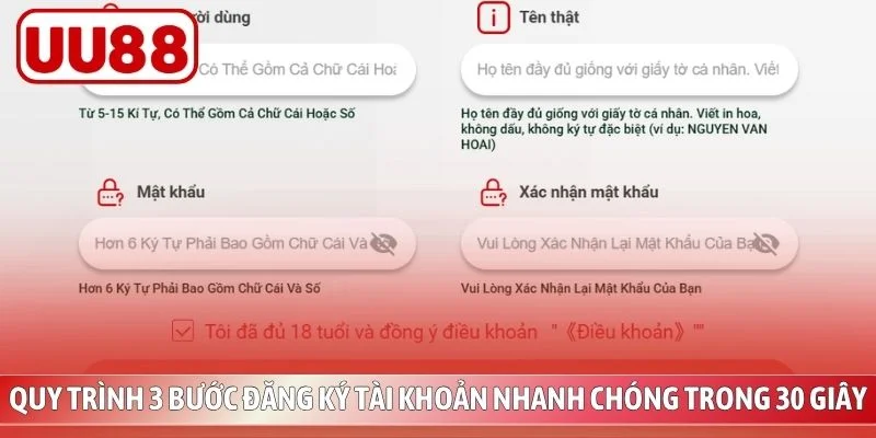 Quy trình 3 bước đăng ký tài khoản nhanh chóng trong 30 giây